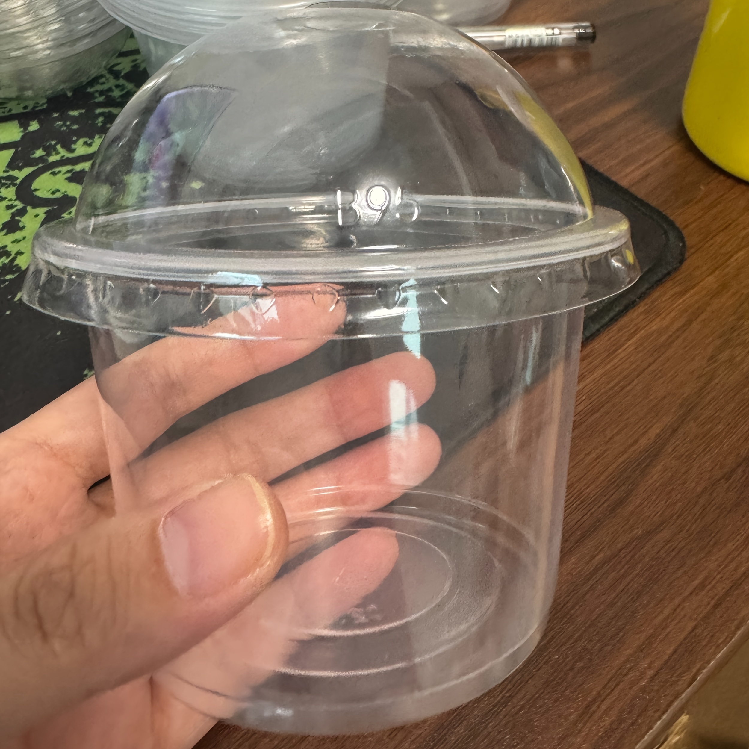 50/100pcs Vasos de Plástico Desechables Transparentes para Postres con  Tapas Vasos Duraderos sin Recubrimiento Grado Alimenticio de Uso Único