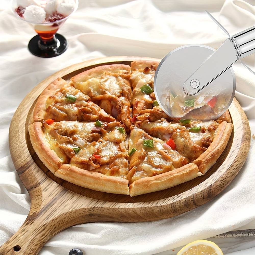 1pc Stainless Steel Single-Wheel Pizza Cutter for Home Kitchen Baking, Pizza, Pancakes, and Cakes