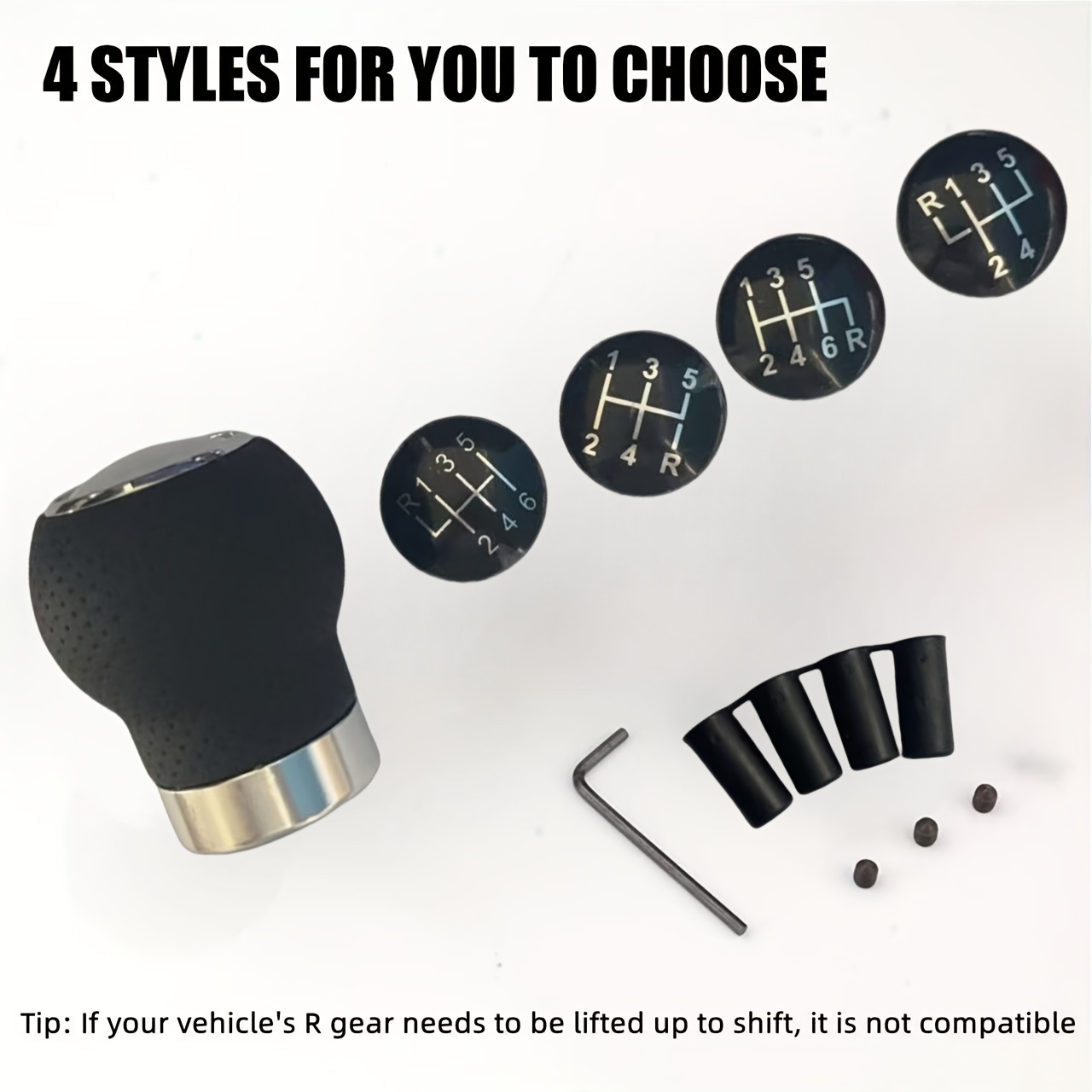 E-shop 13-tlg. Schalthebelknopf-Set / Aluminium + Material / Auto-Umbau Schalthebelknopf für Schaltgetriebe - Schalthebelkugel / Hebelknopf / Inklusive