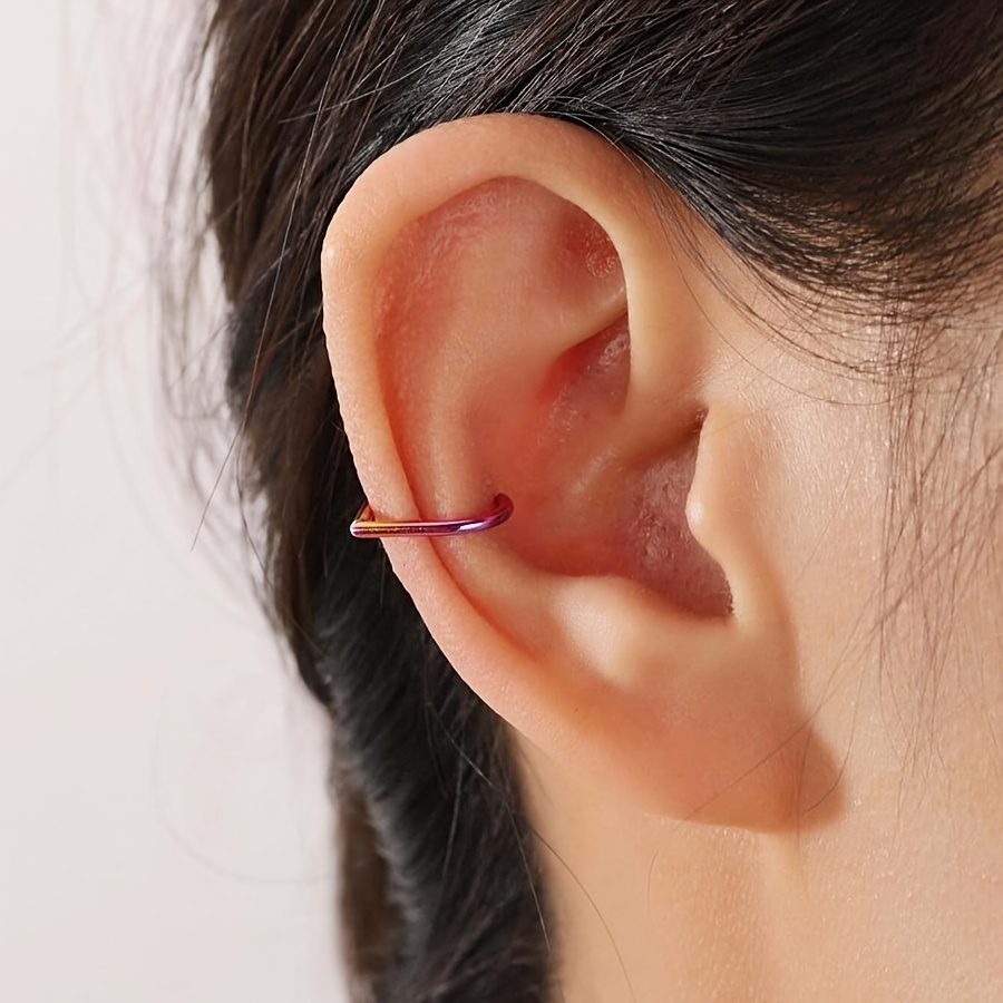 Stainless Steel Fake Piercing Nose Ring Teardrop Shape Clip