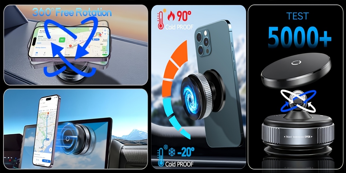 Ultra-Stable Magnetic Car Phone Holder - Dual-Sided Suction Cup, 360° Free Rotation, ABS Material, Adjustable Multi-Angle Design, No Adhesive Needed, Universal Fit for All Smartphone Sizes | Auto Phone Mount. 12 Ultra-Stable Magnetic Car Phone Holder - Dual-Sided Suction Cup, 360° Free Rotation, ABS Material, Adjustable Multi-Angle Design, No Adhesive Needed, Universal Fit for All Smartphone Sizes | Auto Phone Mount.
