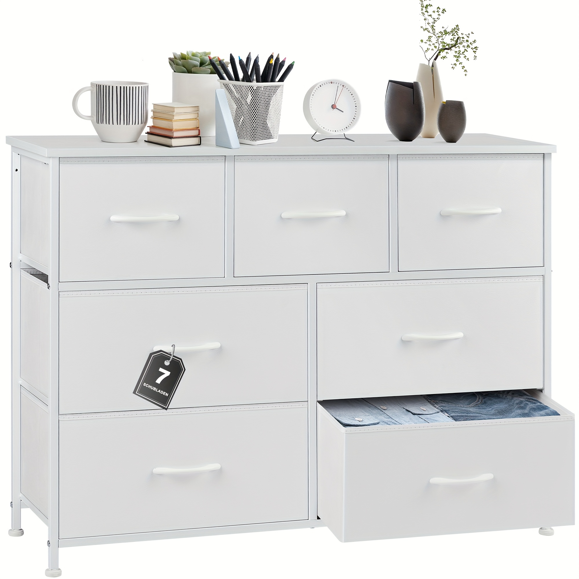 TEMU Chest Of Drawers - Bedroom Chest Of Drawers And Dining Room Chest Of Drawers With 7 Drawers, Fabric Chest Of Drawers With Sturdy , Bedroom,