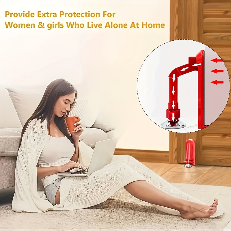 1pc   heavy duty anti theft door lock with   theft deterrent alarm   under door compatible with   doors security lock for   travel womens safety device   security indicator   metal Product details 3