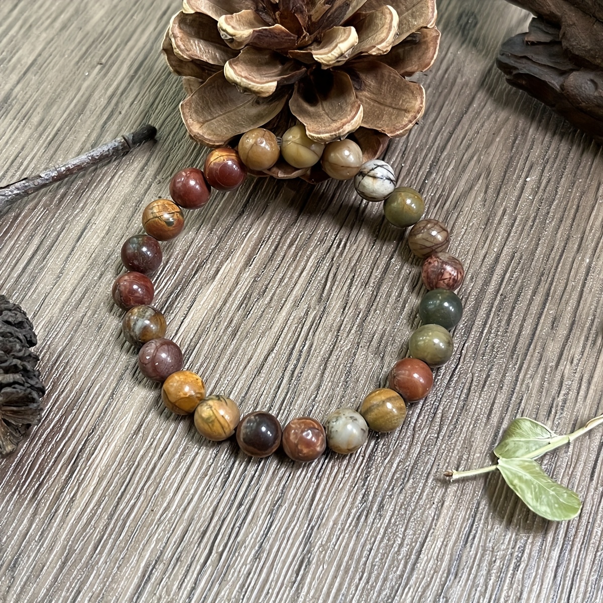 TEMU 1pc Picasso Stone Bracelet To Guide You To Yourself Handmade With Picasso Stone Elegant And Exquisite Additions Bohemian Style Jewelry Mother's
