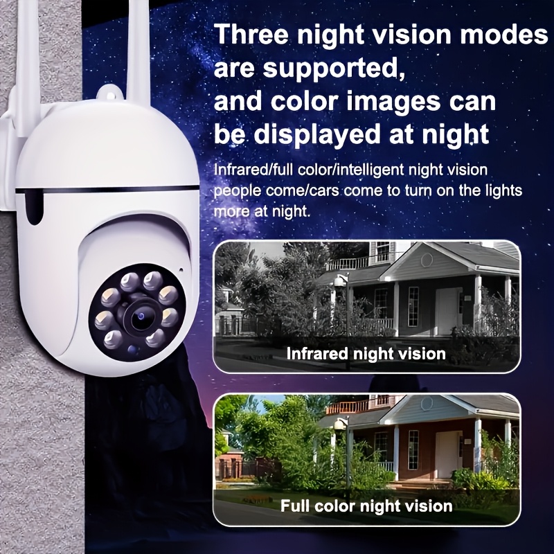 OURLIFE Security Camera with Color Night Vision, Wireless Indoor/Outdoor Camera, Two-Way Audio, Multi-Angle Pan/Tilt/Zoom, Wi-Fi Smart Home Security Camera with Pet Motion Tracking, Ideal Christmas & Thanksgiving Gift!!