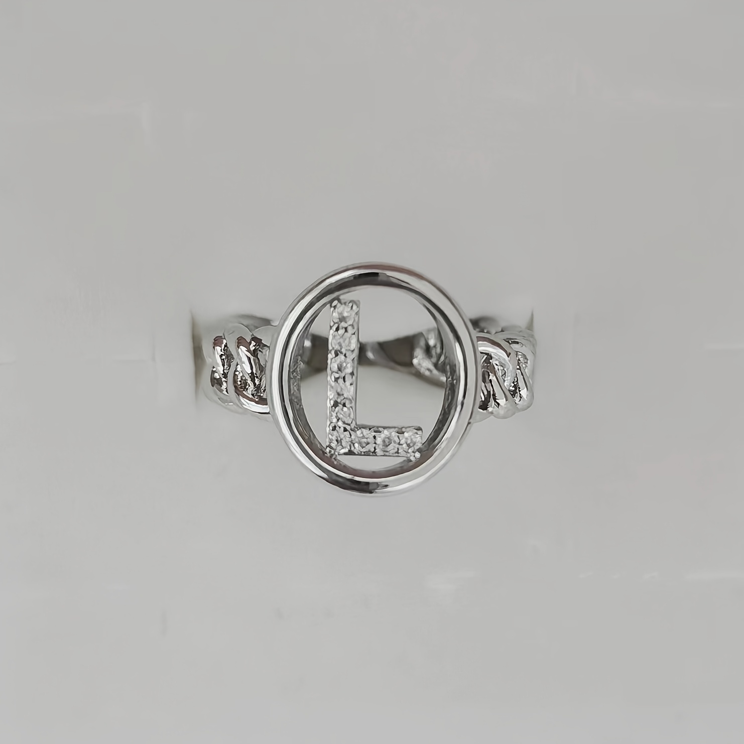 Chain Letter Set with Zirconium Ring for Women