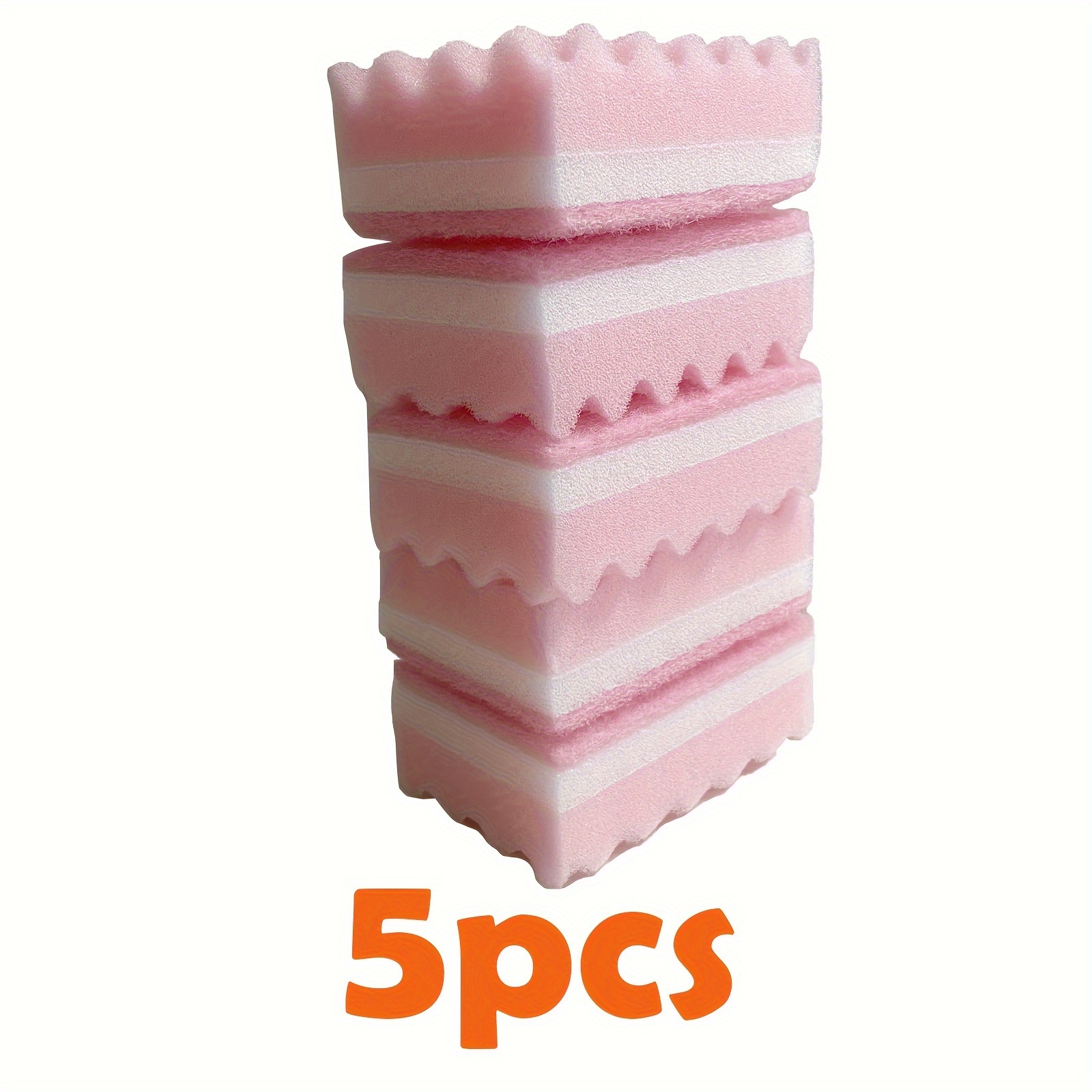 Image of 5-pack Polyurethane Scrub Sponges – Dual-sided Cleaning Pads For Household Use, Ideal For Living Room, Bedroom, Bathroom, Toilet & Kitchen Cleaning