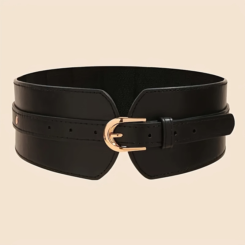 

1pc Elegant Men's Waist Cincher Belt, Leather, Oval Alloy , Regular Size, Fashion Accessory For Slimming Effect