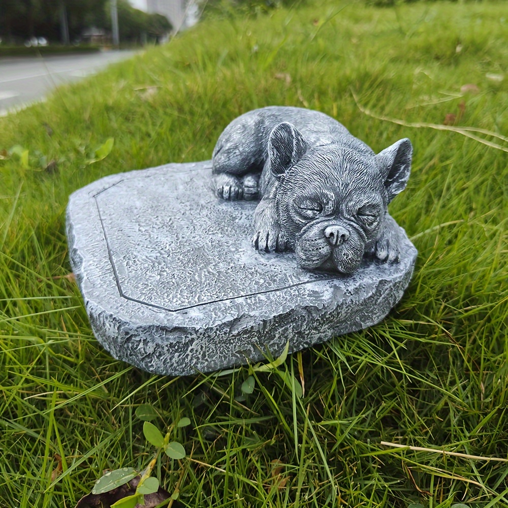 bulldog memorial statue perfect gift dog lovers resin pet Temu