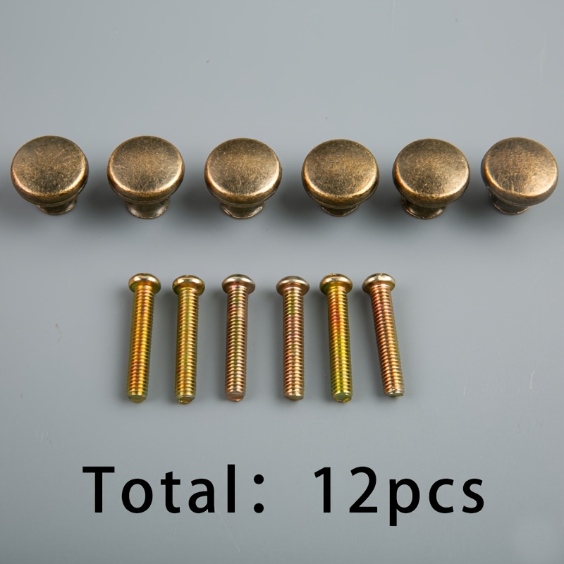 TEMU 6pcs - Mini Boutons Colorés et 6pcs Vis 4X22Mm, Total 12pcs. Boutons à Rotule, Poignées de Placard à Tête Ronde Compacte, Convient aux Petites