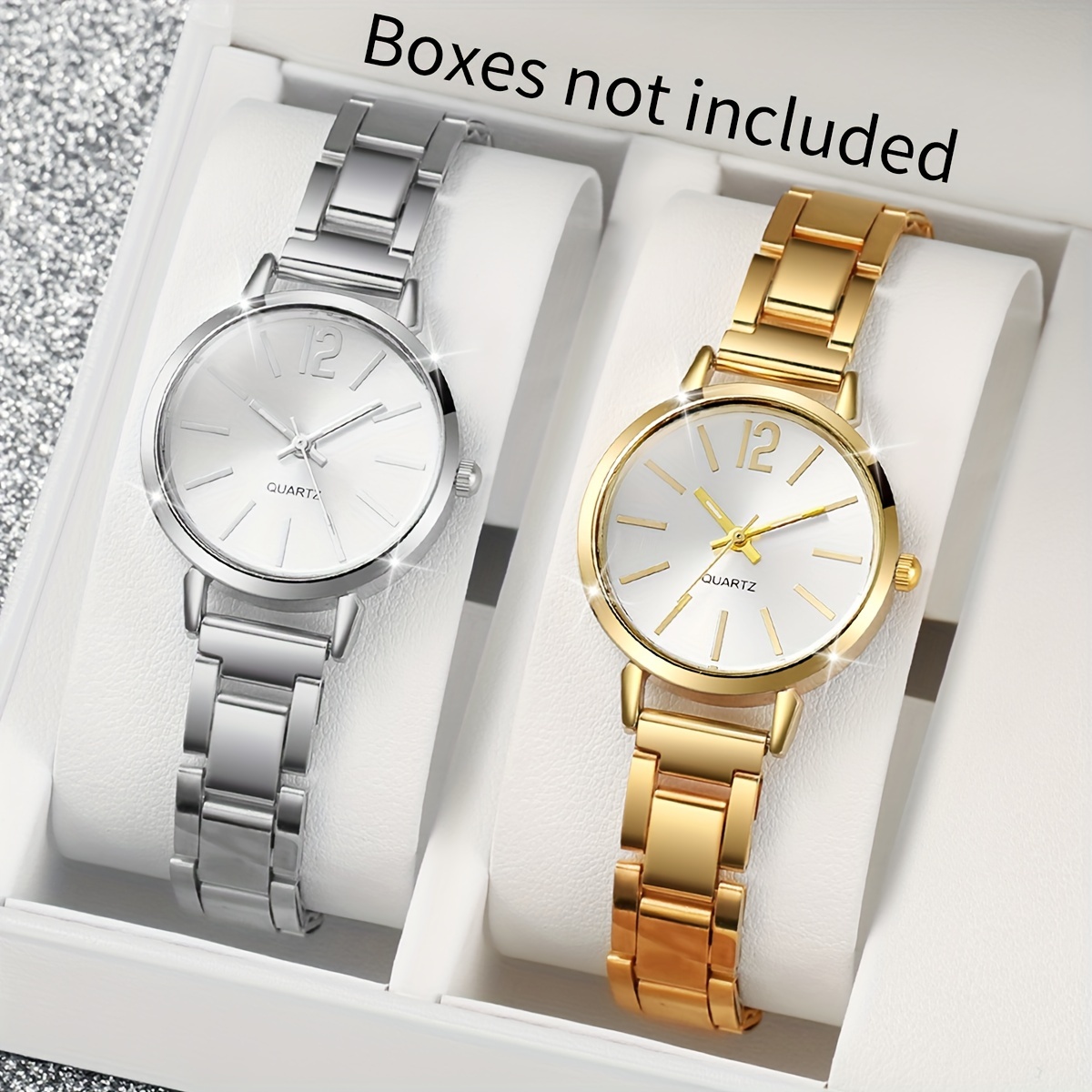 

2 montres à quartz pour femmes, bracelet en acier, style simple, échelle numérique, choix idéal pour les cadeaux