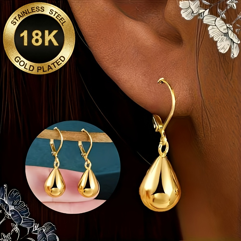 TEMU A Pair Of High-quality 18k Gold-plated Elegant And Exquisite Earrings. Versatile Jewelry Suitable For , Ideal For Daily Wear, Parties, And As A