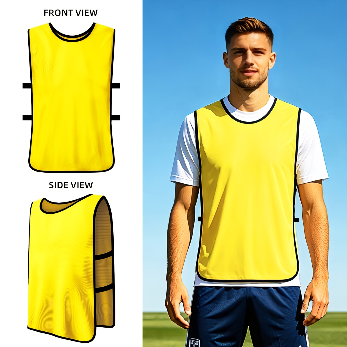 TEMU Uniforme de Competición, Chaleco de Entrenamiento de Fútbol y Baloncesto, Actividad de de Deportes de Equipo para Adultos con Camiseta