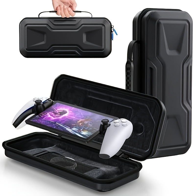 TEMU Custodia da viaggio portatile per Playstation Portal - rigido in EVA resistente, in schiuma, scomparti per tablet e controller, chiusura a zip