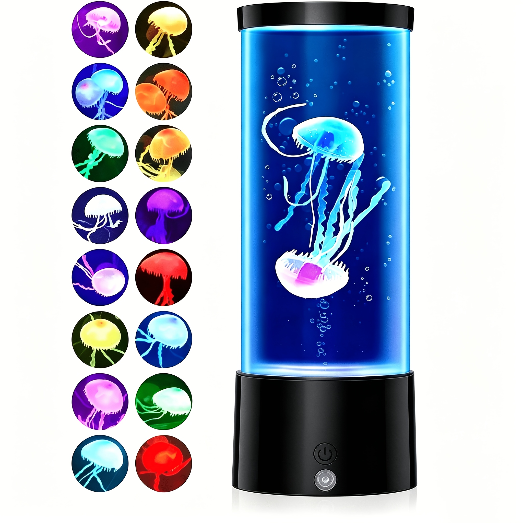 TEMU 7-color Changing Jellyfish Aquarium Table Lamp, Usb Powered Calming Mood Night Light, Cute Jelly Fish Desk Decor Lamp For Home Office Bedroom,
