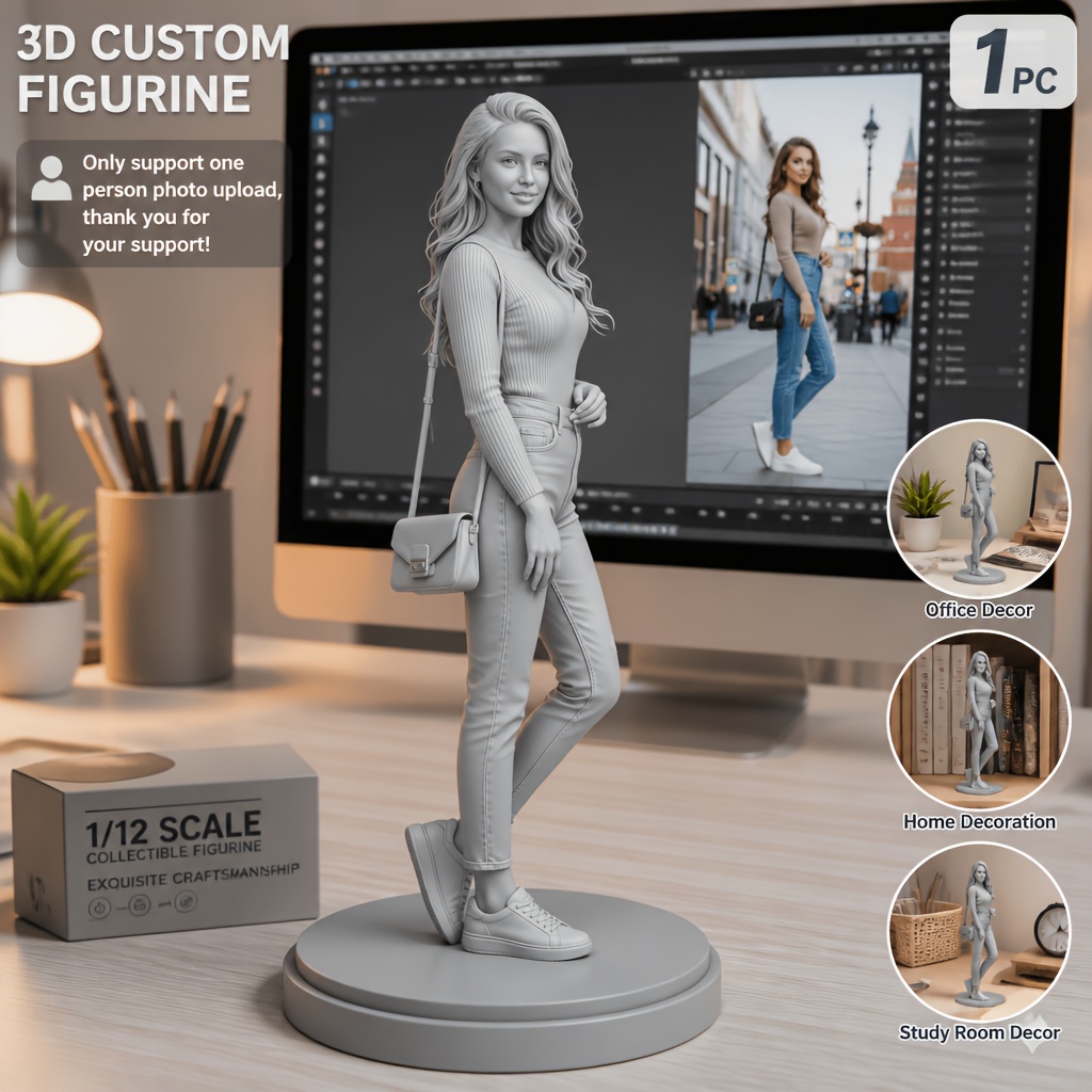 TEMU Collectible Figurines, A 3d Photo Ornament, Statue With A Height Of 15cm/5.9 Inches, Width Based On The Photo By . A Ornament For Home Desktop