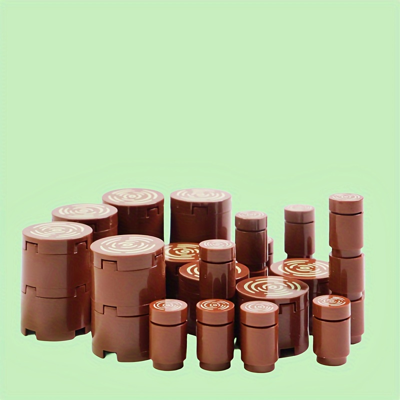 Brown Tree Stump Blocks Set 50pcs for City