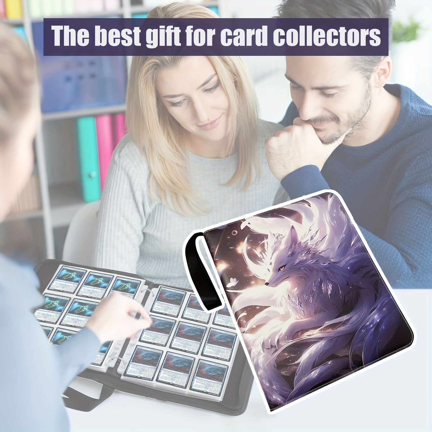 A Binder for Trading Cards Featuring 4/9 Pockets And 50 Removable Double-Sided Sleeves, Designed for Standard-Sized Cards, Including TCG, Sports Cards, And Game Cards, Capable of Holding Between 400 And 900 Cards