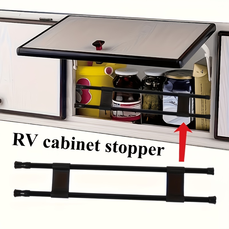 TEMU 1pc 40-70cm Adjustable Telescopic Pole & Fixed Rack Rv Storage Cabinet Fence - Fit Anti-tip Design With Internal Partitions, Durable Non-food