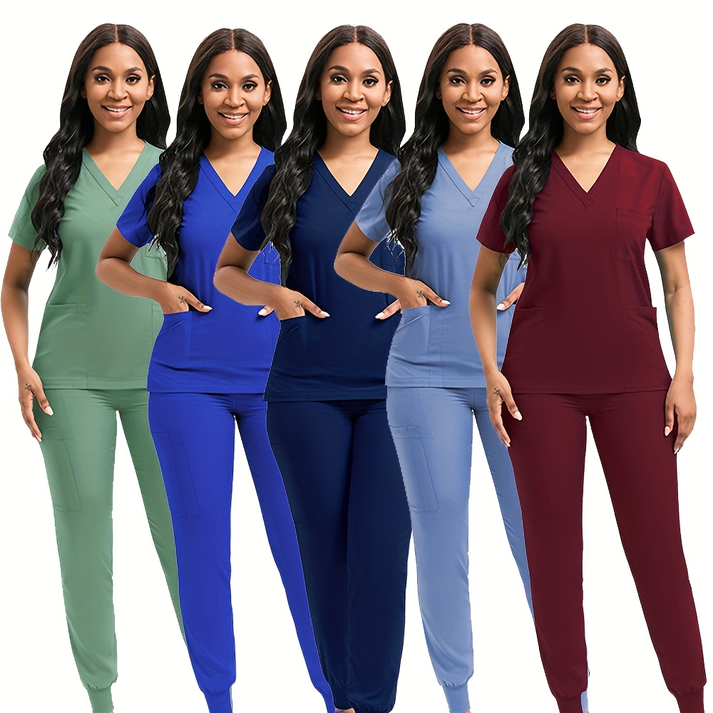 Kasack Set Pflege Zubehör Kurzarm Top und Hose Set Damen Atmungsaktive Kasack Spa Uniform