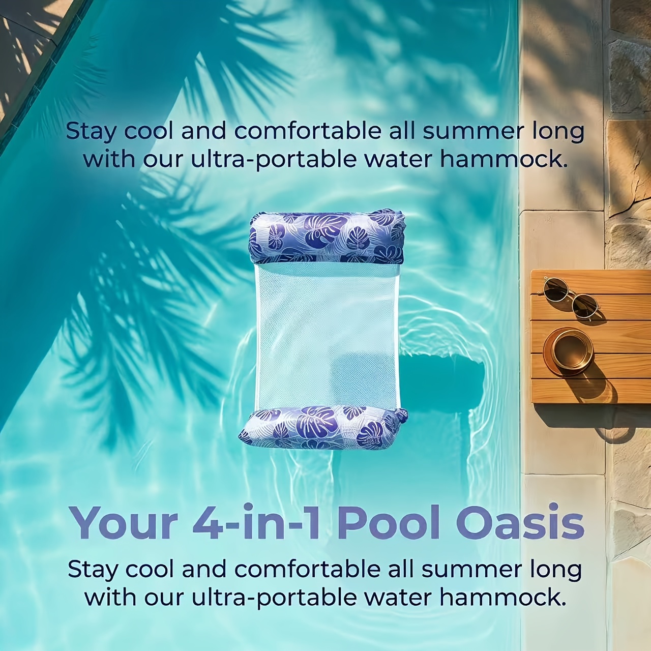 4-In-1 Multifunctional Inflatable Water Hammock for Pool & Beach