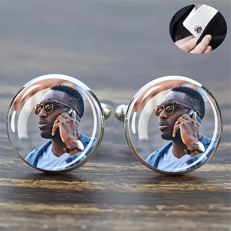 TEMU Gemelos Personalizados con Foto, Diseño Moderno y Elegante, Regalo Único para Novio, , Regalo de Vacaciones para Papá, Día , de Boda, de Boda,