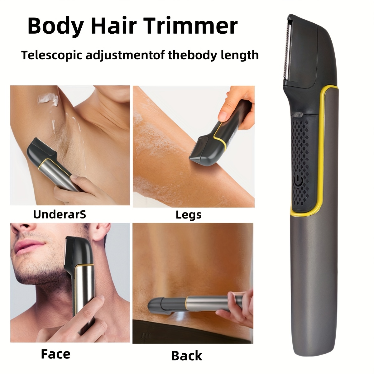 8108 Men'S Electric Shaver Body Hair Trimmer USB Rechargeable Shaver Retractable Leg Hair Clipper Father'S Day Good Gift