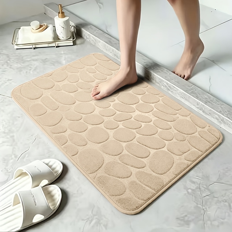 TEMU Alfombra de Baño de Guijarros Coral, Absorbente y Antideslizante, 40x60 cm, Pieza Única