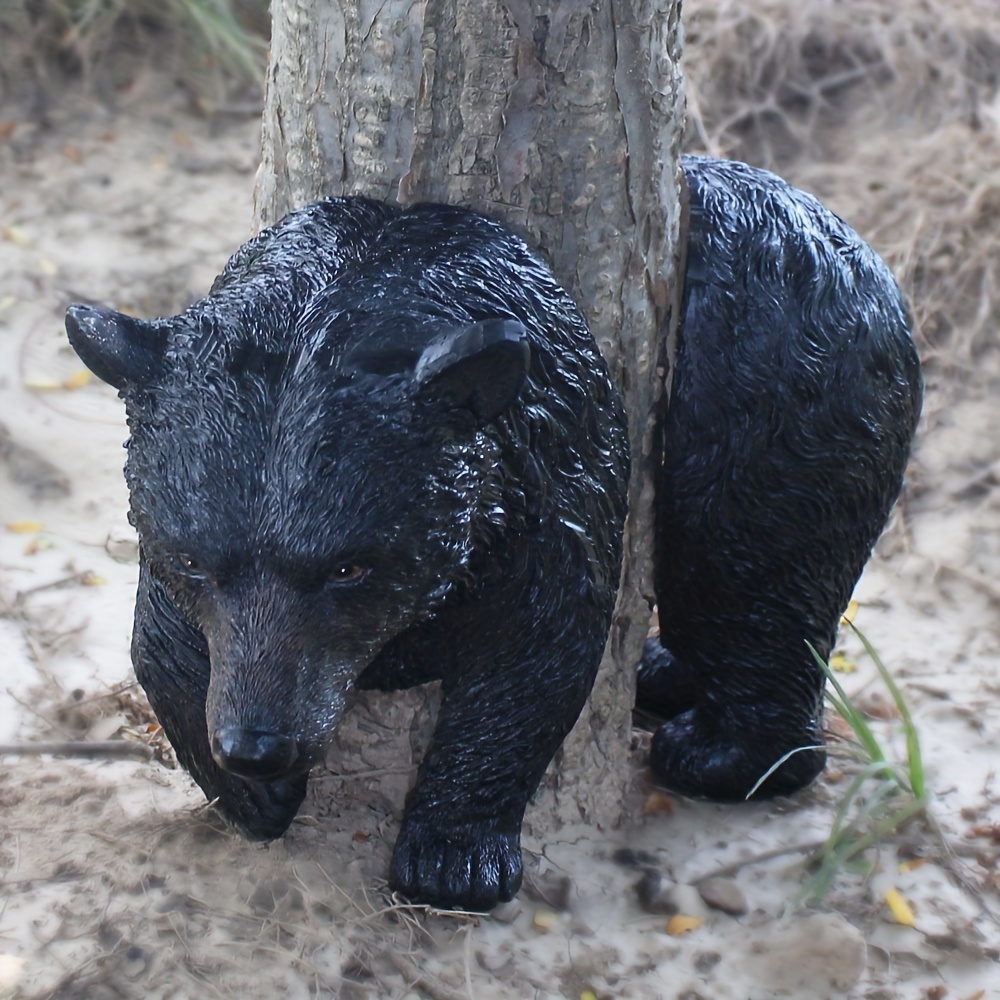 

Black Bear Figurine Garden Decoration Bear Statue Rustic Wildlife Forest Western Cabin Decoration