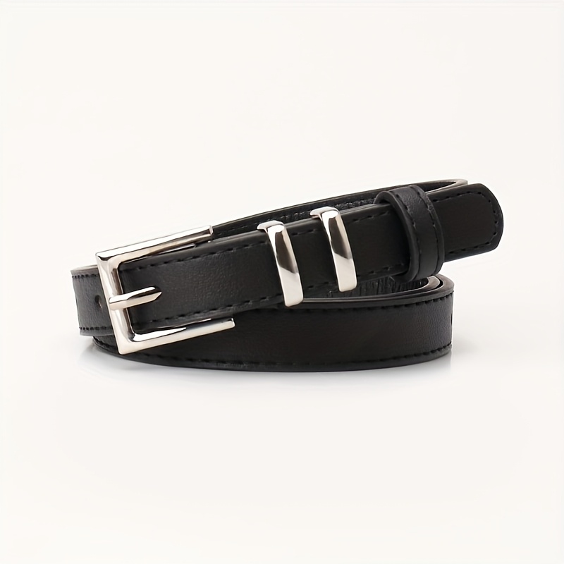TEMU New Stylish Versatile Minimalist Pin Belt Matching Jeans Belt Casual High-end Women's Faux Leather Belt