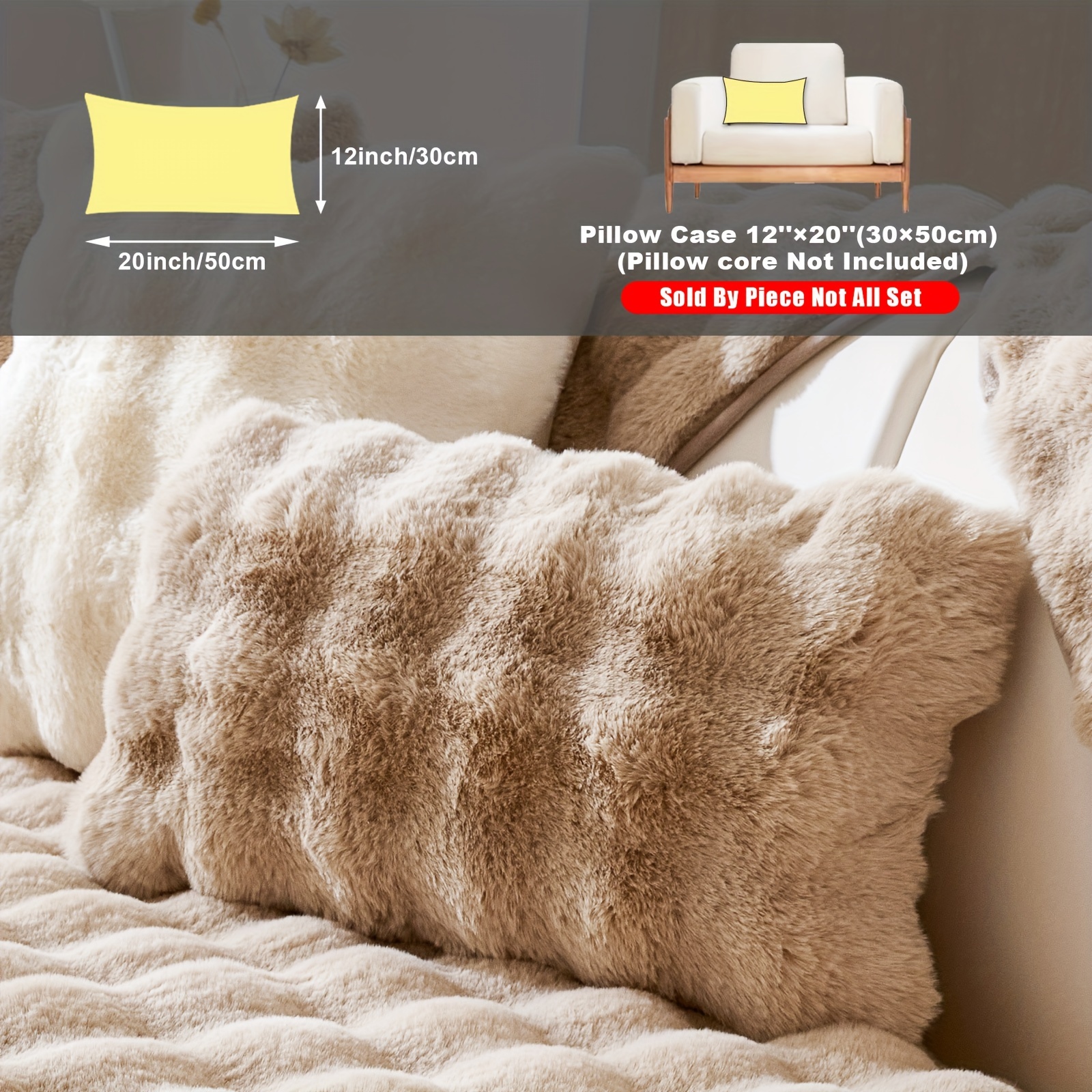 1pc extra long plush sofa cover heavyweight 450 500gsm thick