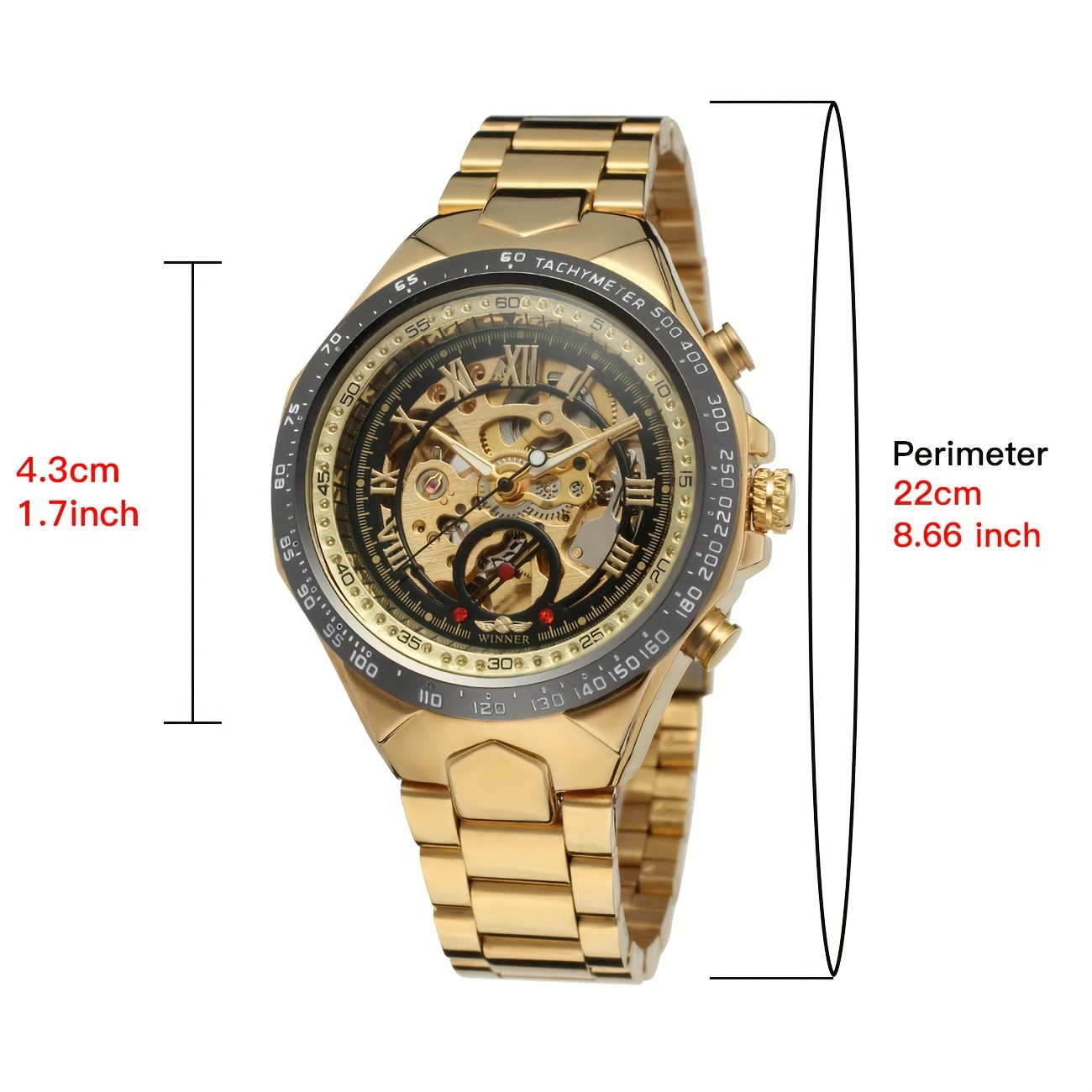 Mechanical Sport Design Bezel Men's Watch, Hollow Dial