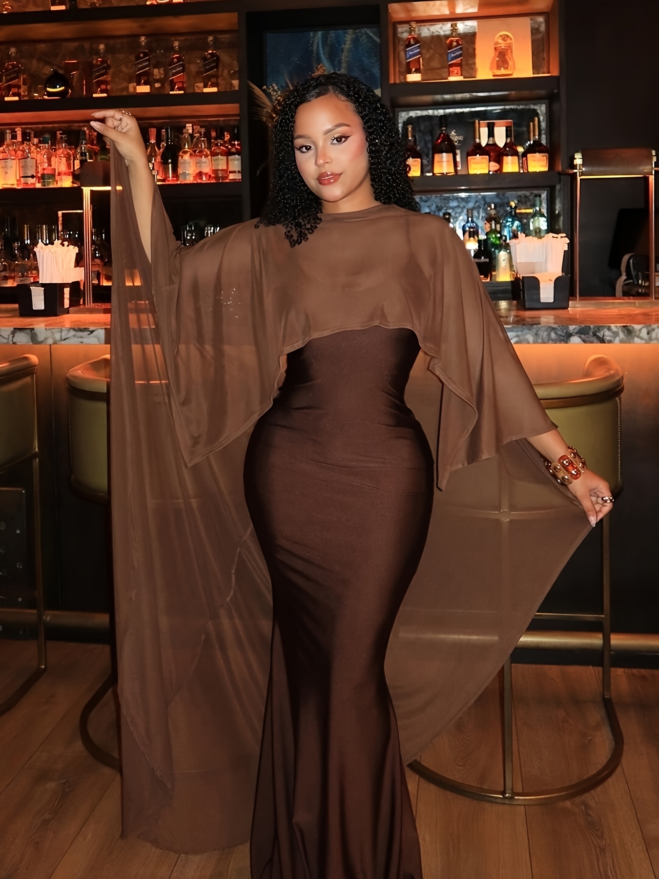 dress with shawl sold on Temu United States