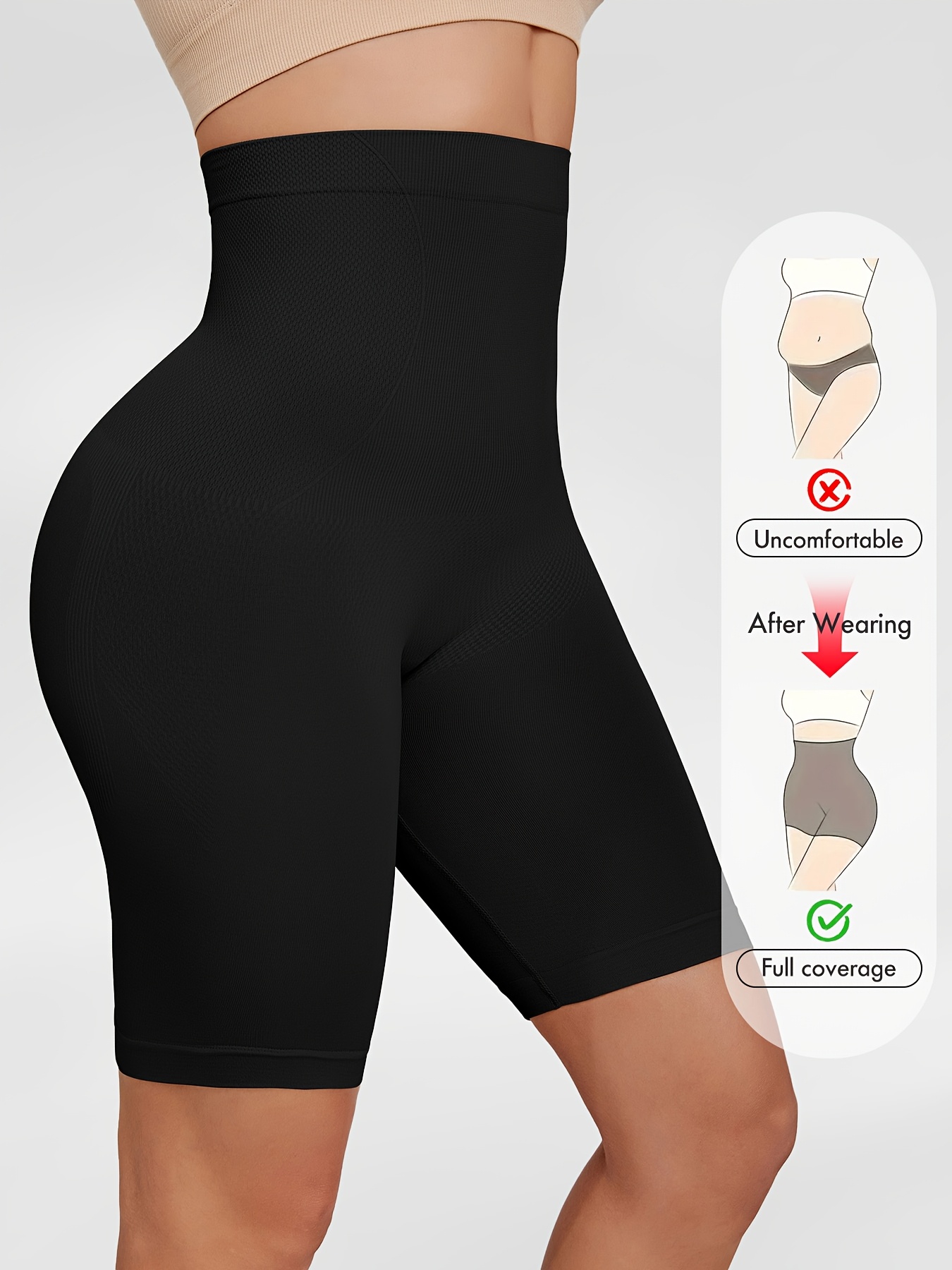 2pcs shorts moldeadores de cintura       mujeres - control de abdomen,   glúteos, pantalones antifriction, ropa   con cinturón plástico, diseño elegante, moda faja,   2