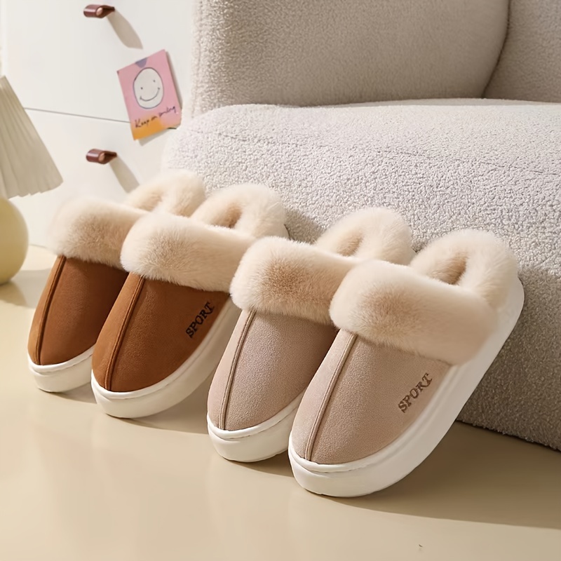 

Winter Slippers For Couples - Soft Fleece-lined Indoor/outdoor Footwear,, Casual & Warm With Non-slip - Home Relaxation, Indoor Slippers