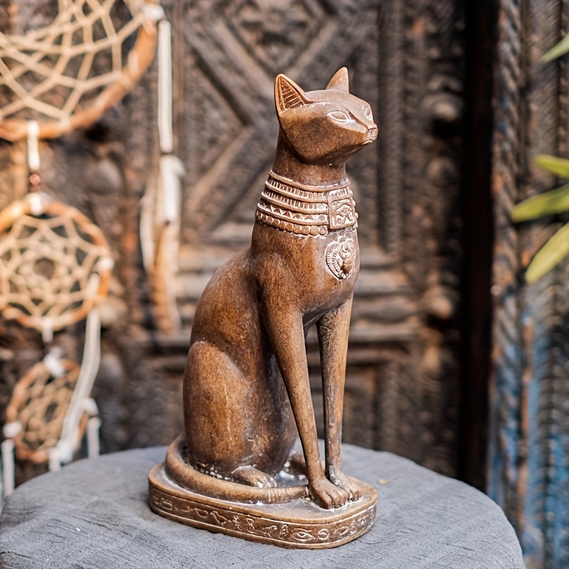 エジプト 置物 エジプトの猫の女神バステト エジプトの神 古代の置物の座っ