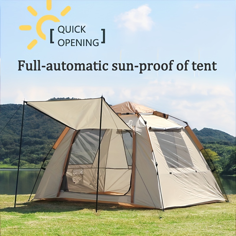 

Easy Setup Portable Camping Tent - Uv Protection, Rainproof & Breathable For 1-2 People, Perfect For Beach & Outdoor Adventures