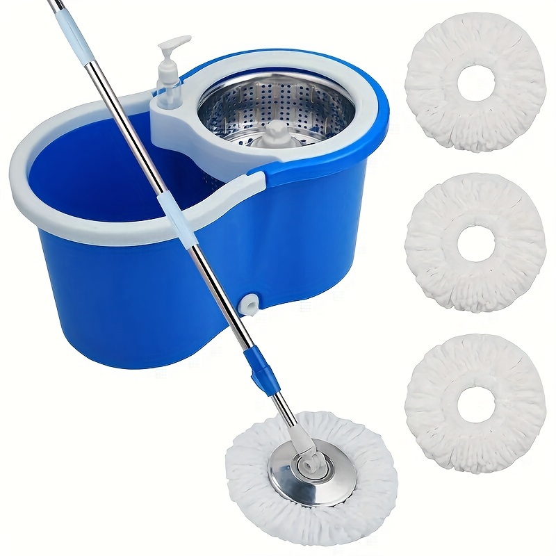 

Mop And Bucket Set, 360° Swivel Mop And Bucket With Wringer Set And 3 Microfiber Mop Refills, Stainless Steel Extended Handle Swivel Mop For Floor Cleaning