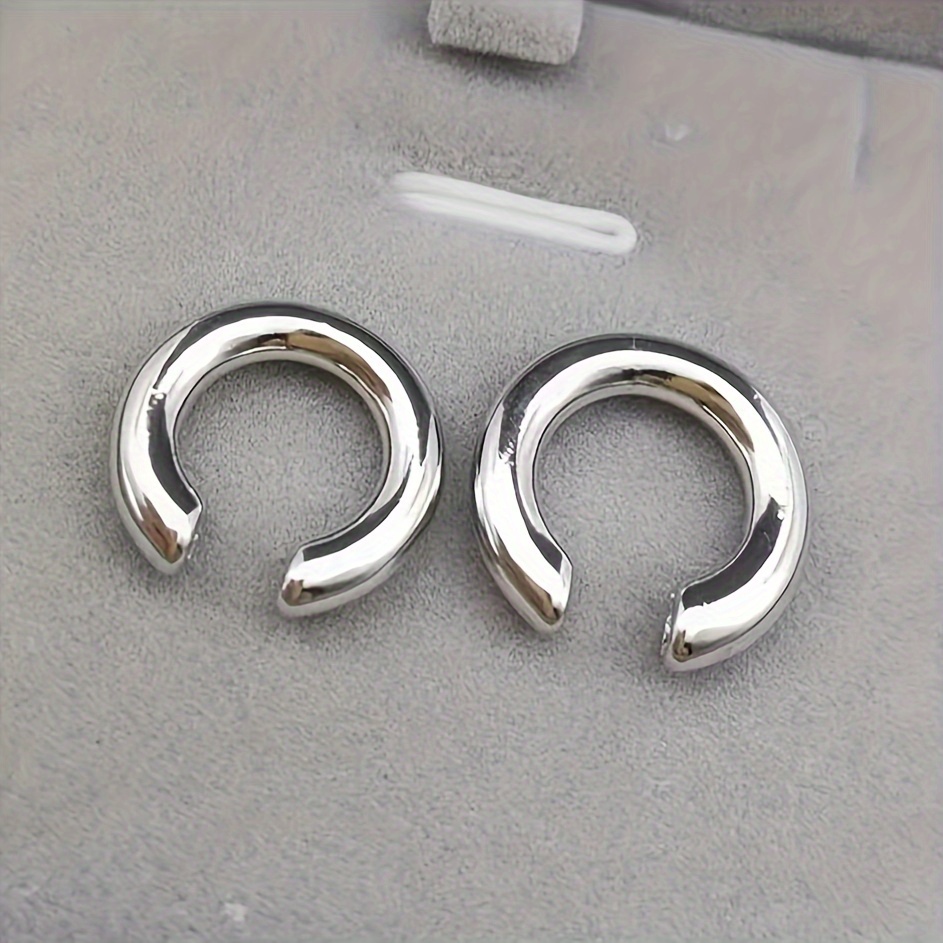 2pcs Set Of Easy Casual Individual All-match Small And Large Combination Round Hoop Ear Clips