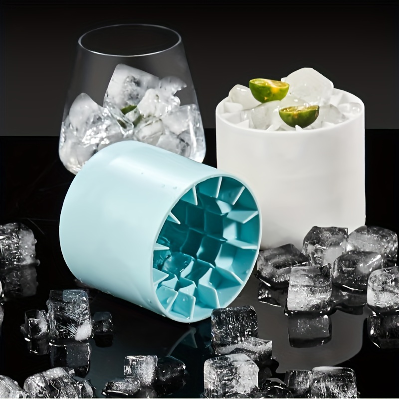 

1pc, Cylinder Ice Tray, Silicone Ice Cube Mold, Silicone Ice Cube Cup, Ice Cup Ice Storage Box, Mini Cup Ice Bucket Ice Box, Ice Mold With Lid, Bar Party Supplies