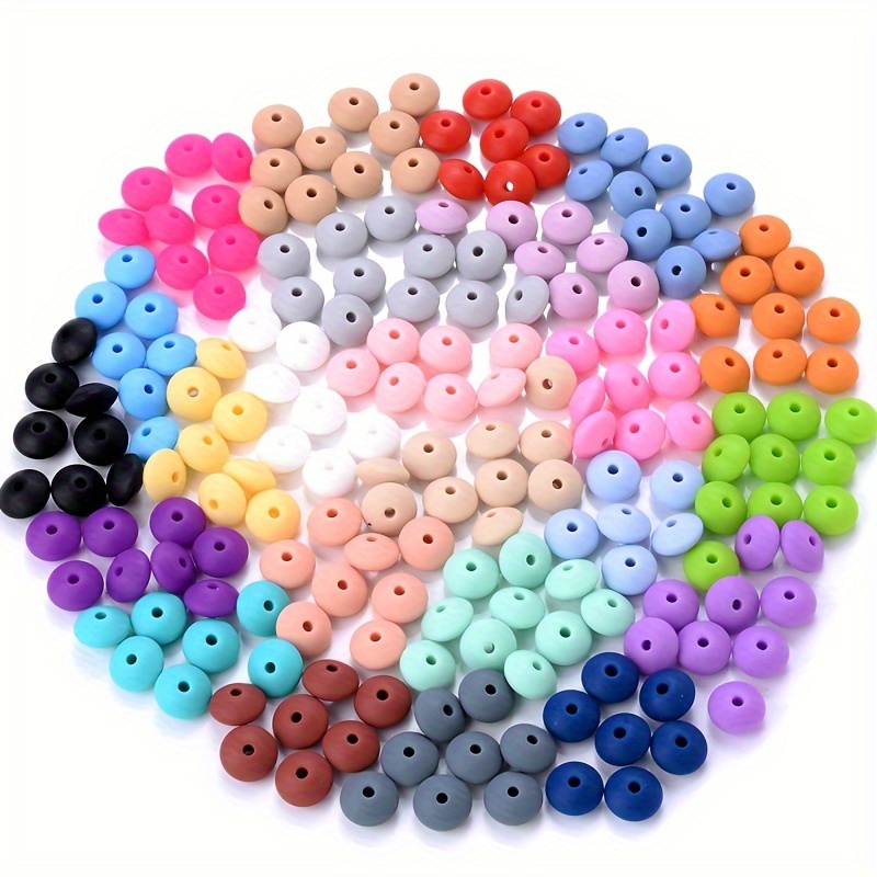 

200pcs 12mm Silicone Spacer Beads Mixed Colored Silicone Beads Spacer Beads Making For Jewelry Accessories