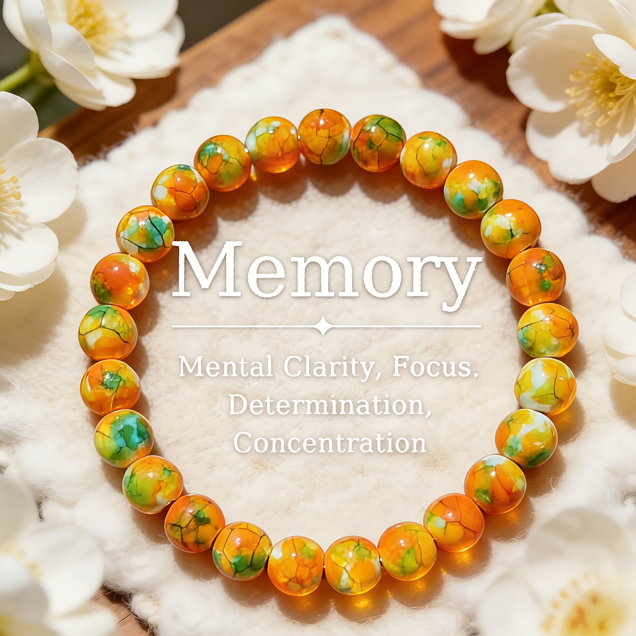 E-shop Ein glattes orangegelbes Regenblumenstein-Vielfaltarmband - Handgefertigt, ein perfektes Geschenk, geeignet für Partys und als modische