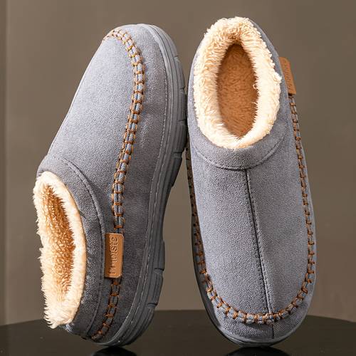 cozy winter loafers for larger men featuring solid plush and memory foam