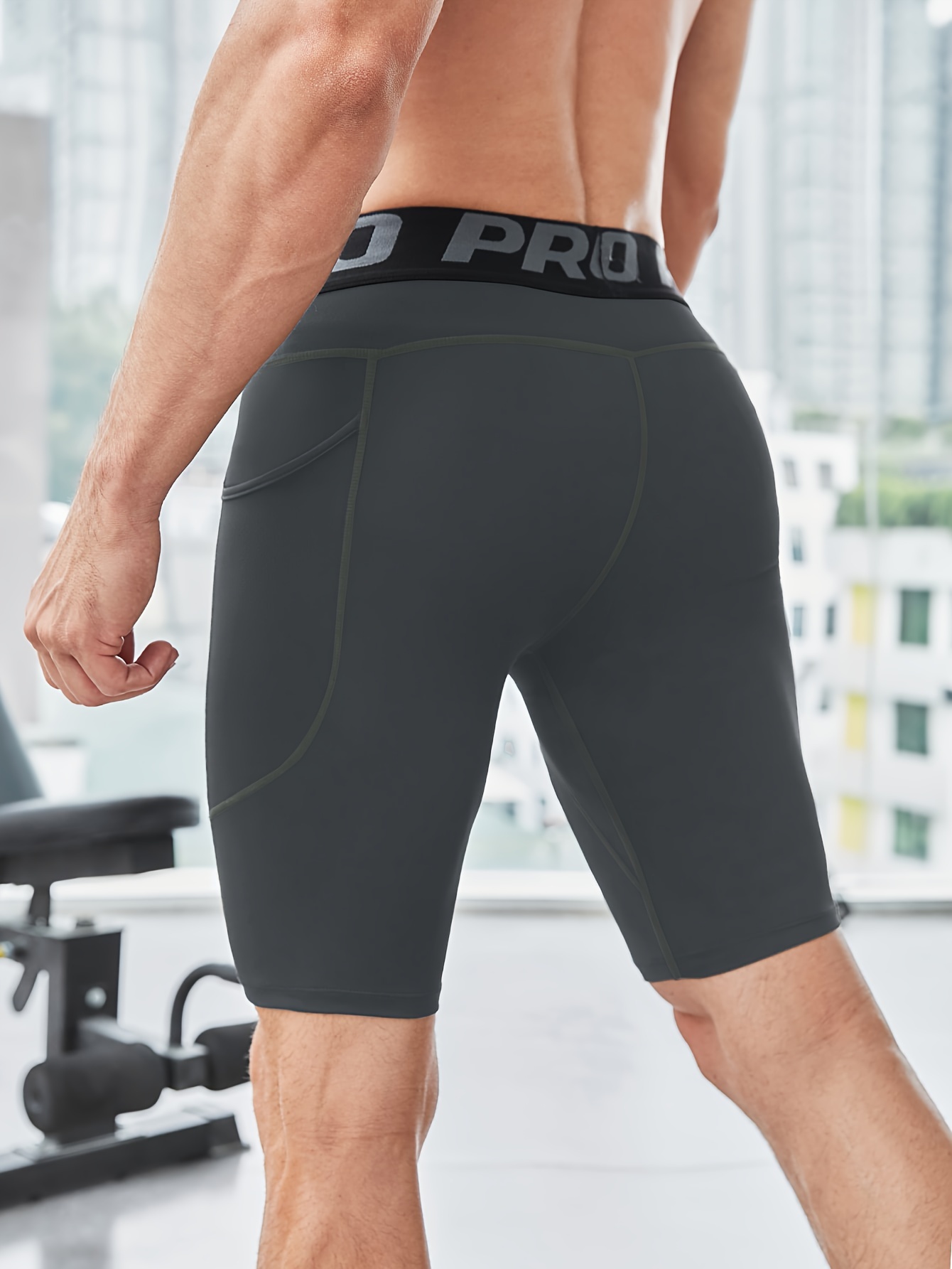 Mens tight yoga shorts online