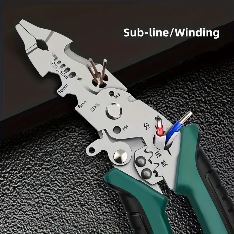 

Stainless Steel Multi-tool Pliers - Wire Cutter, Crimper & Stripper For Electricians, Ideal For Mechanical & Electrical Maintenance, Indoor Renovation Electrician Pliers Electric Wire Stripping Tool