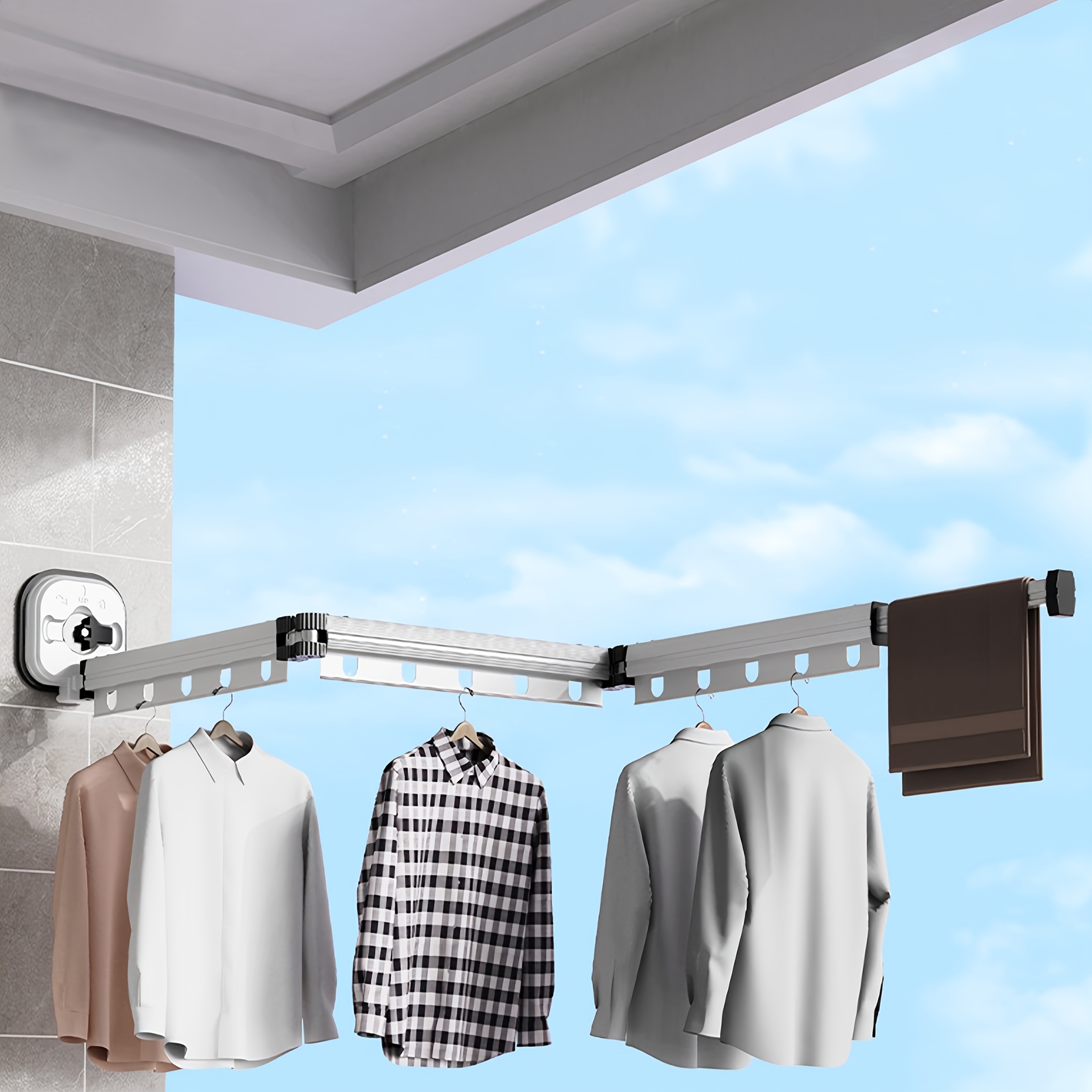 TEMU Triple Folding Clothes Rack | Folding Clothes Racks | Windproof Clothes Racks | Fashion Clothes Racks | Multifunctional Clothes Racks, Drying