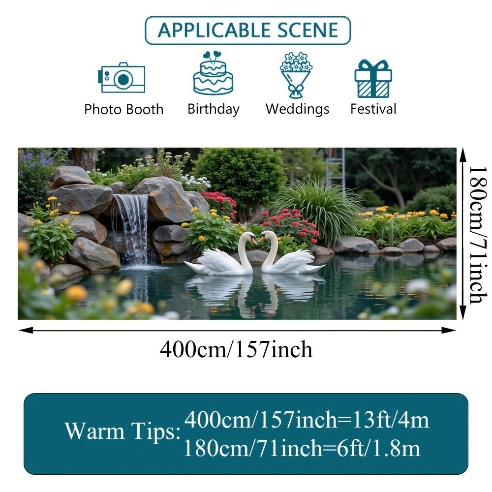 Image of 1pc 2d Flat Printing Waterfall And Outdoor Garage Door Banner - Stylish And , Ideal For Weddings, Parties, And Special Celebrations