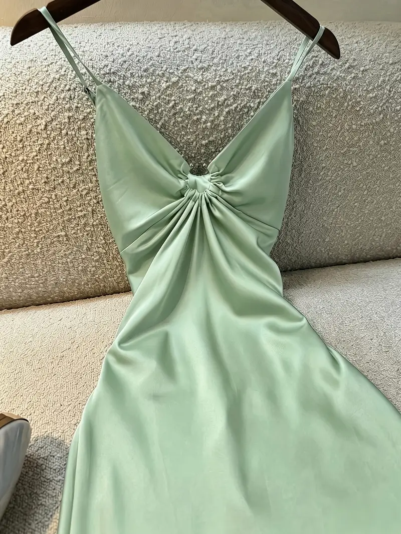 mint green cami dress Designer Long Camisole Slip | Floor Length Slip Dress