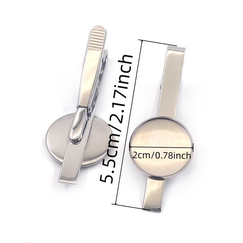 TEMU Custom Personalized Tie Clip, Inlaid Glass High Transparent Metal Necktie Pin, Custom Logo Pattern Gentleman Business Decor