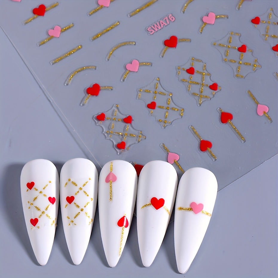 Ideen mit Herz Adesivi trasparenti | 10 fogli da 10 cm x 30 cm | Adesivi in oro e trasparente per il fai da te e la decorazione (primavera e pasqua 01